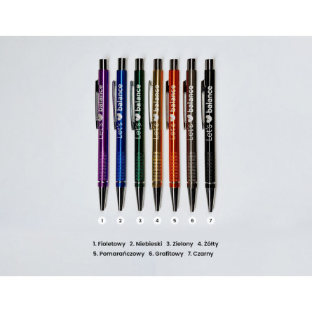 Długopisy metalowe z chromowanymi elementami