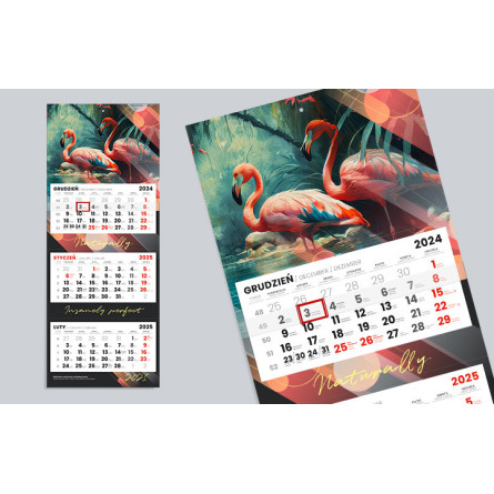 Kalendarze trójdzielne - główka plaska