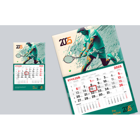 Kalendarze jednodzielne - główka wypukła, tektura falista
