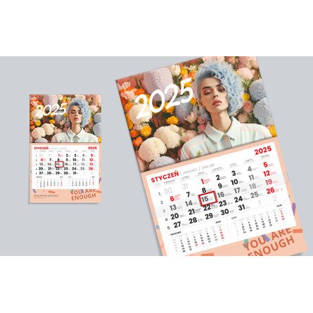 Kalendarze jednodzielne - główka wypukła, tektura lita + gąbka