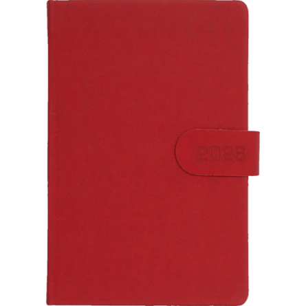 Kalendarz A5D MAGNES Czerwony + Czerwony - Velour Czerwony A838 + pasek Czerwony A838